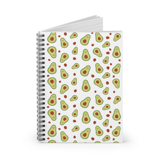 Cute Avocado Spiral Notebook - Ruled Lines for Daily Notes