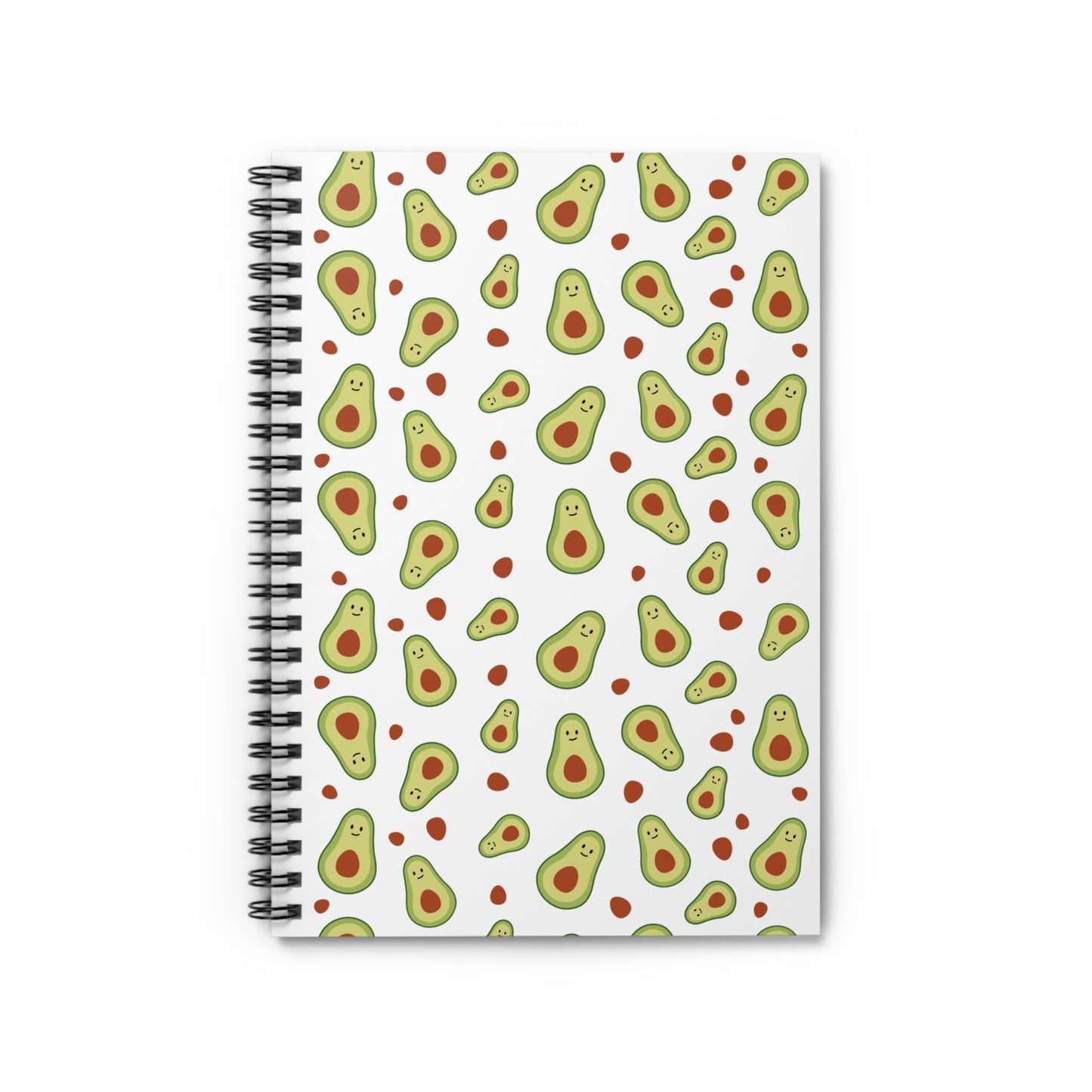 Cute Avocado Spiral Notebook - Ruled Lines for Daily Notes