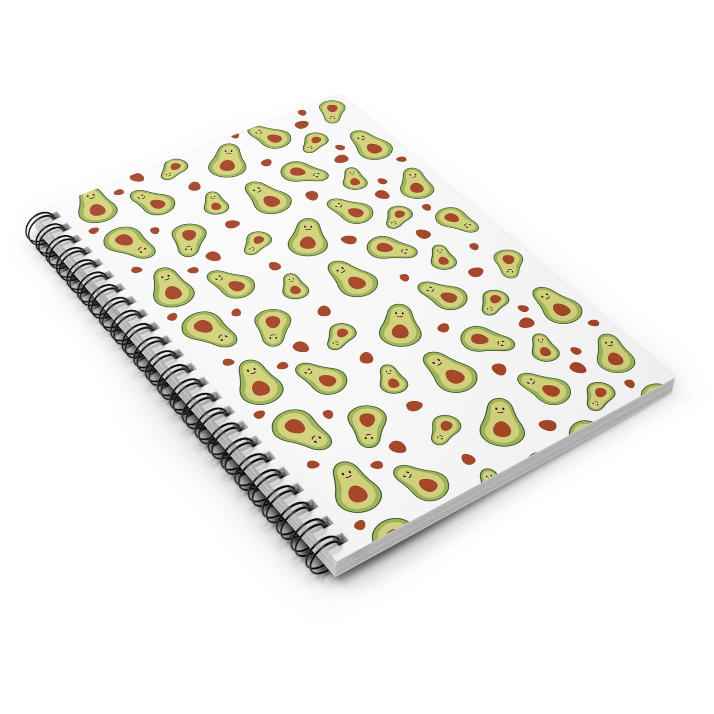 Cute Avocado Spiral Notebook - Ruled Lines for Daily Notes