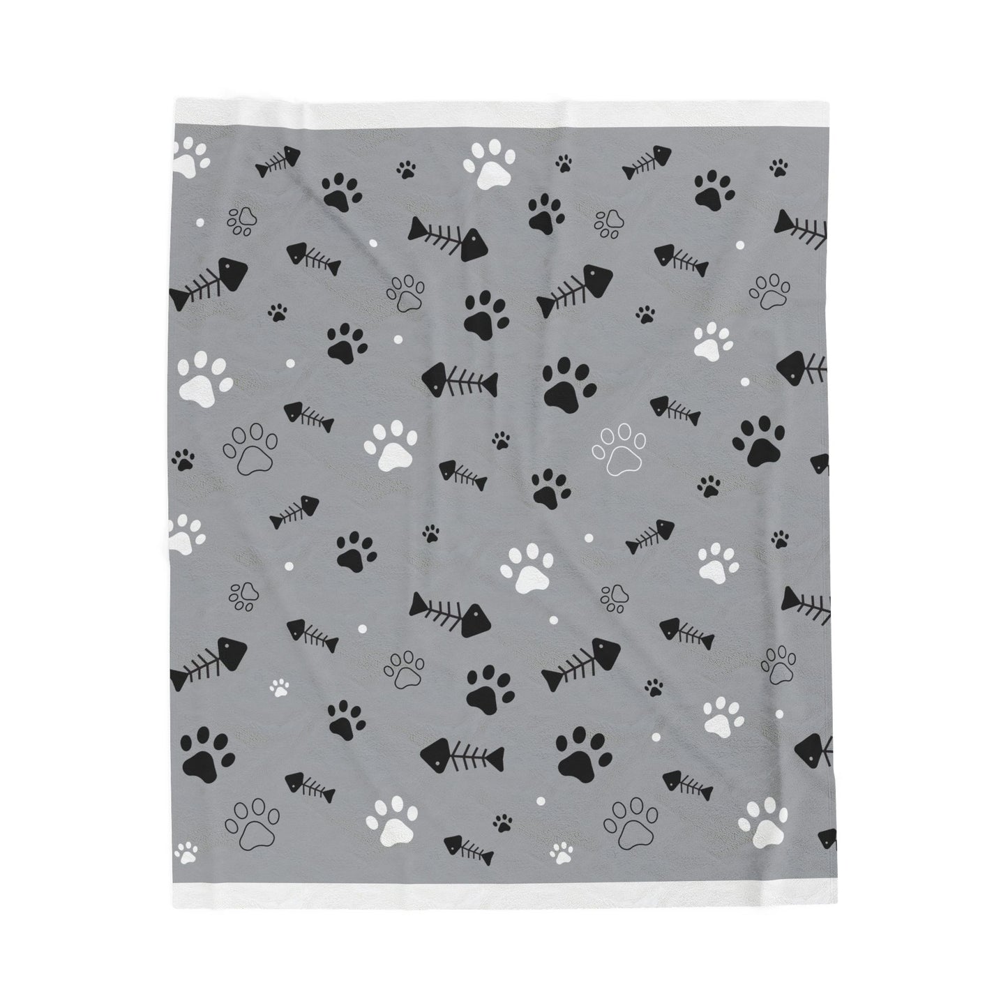 Cozy Pet Print Velveteen Plush Blanket - Warm & Soft Throw for Animal Lovers