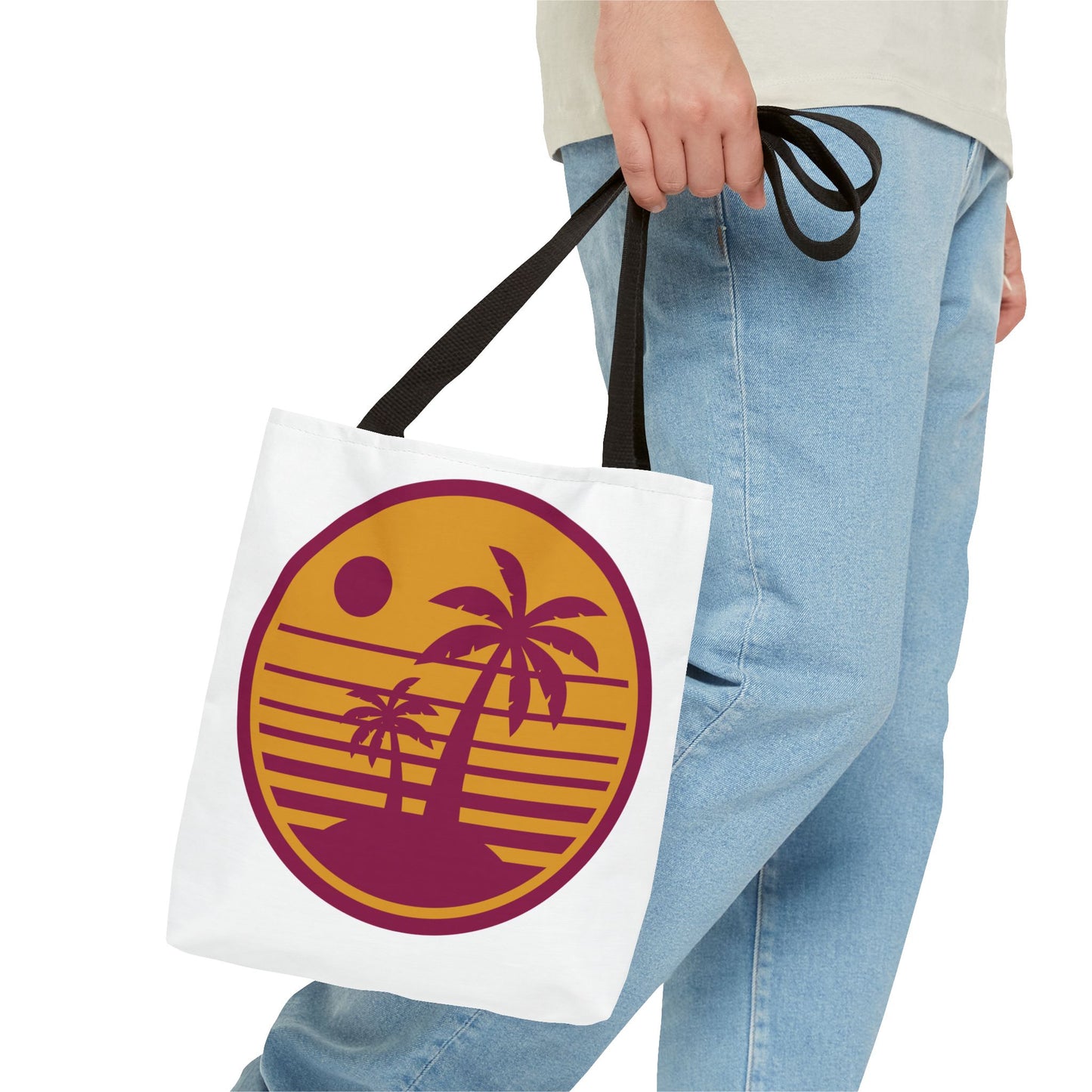 Tropical Sunset Tote Bag featuring Palm Trees - Vacation Carryall, Beach Essentials, Eco-Friendly Shopping Bags, Summer Accessories, [...]