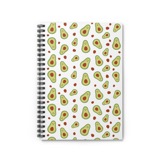 Cute Avocado Spiral Notebook - Ruled Lines for Daily Notes