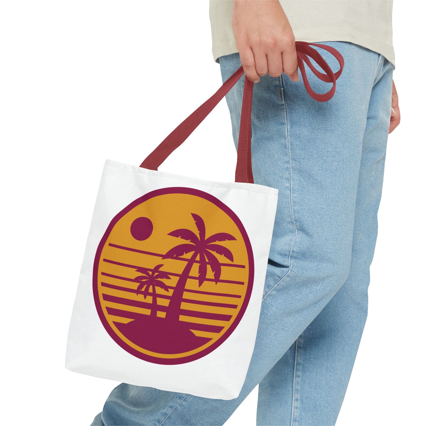 Tropical Sunset Tote Bag featuring Palm Trees - Vacation Carryall, Beach Essentials, Eco-Friendly Shopping Bags, Summer Accessories, [...]