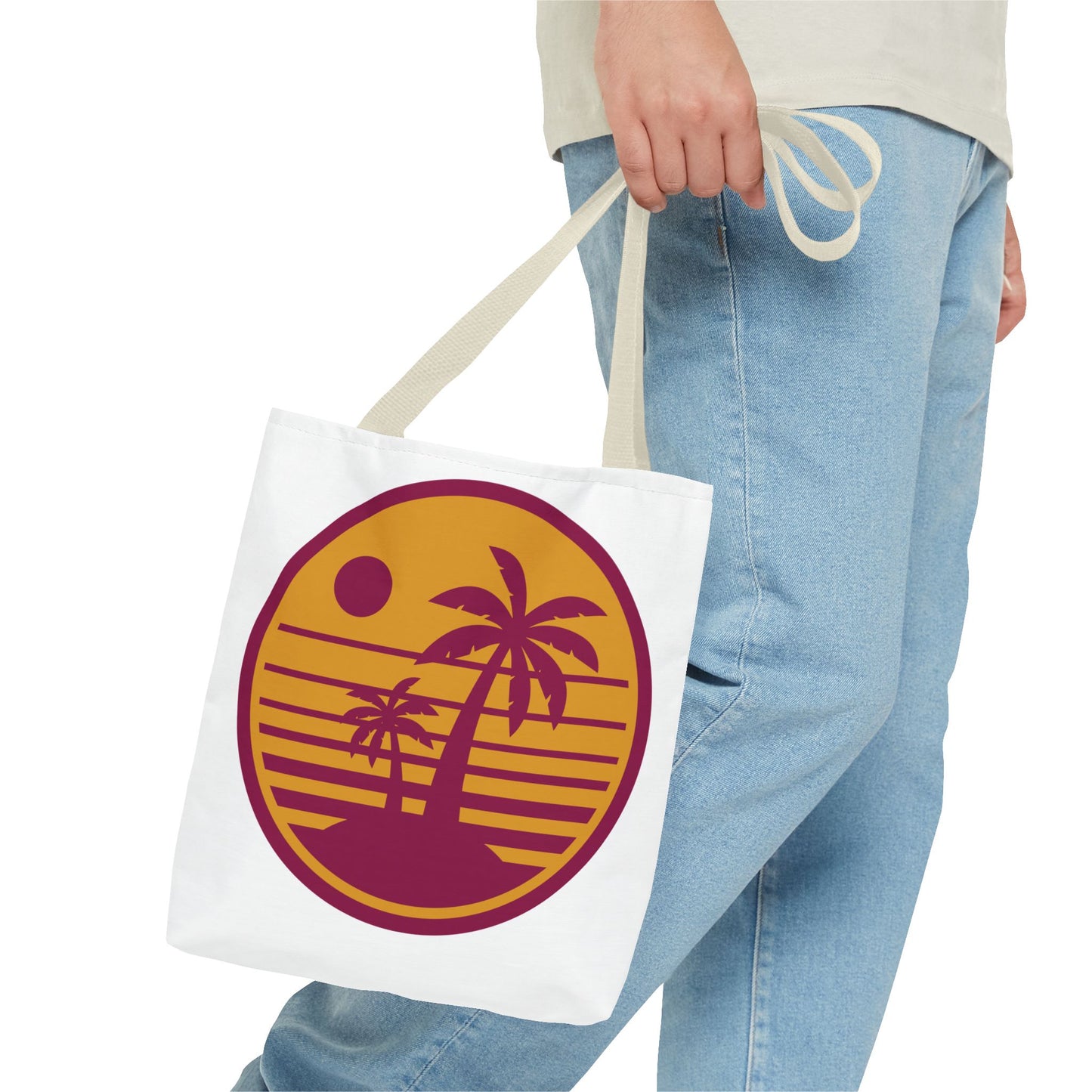 Tropical Sunset Tote Bag featuring Palm Trees - Vacation Carryall, Beach Essentials, Eco-Friendly Shopping Bags, Summer Accessories, [...]